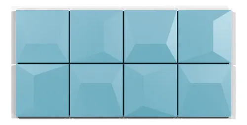 Verona Bisel Recto Revestimiento Indrainox [1m2 = 24 Placas] Celeste