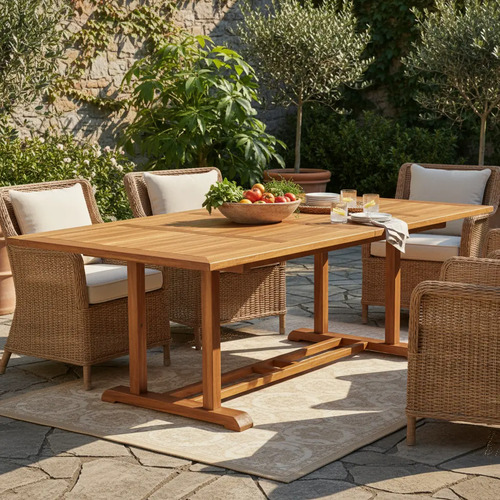 Mesa Fija Grande Jardin- 85x107x275cm Teca/ Angelin Natural