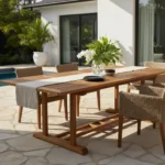 Imagen 2 de Mesa Fija Grande Jardin- 85x107x275cm Teca/ Angelin Natural