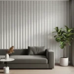 Imagen 2 de Interior Rev. Pared Linea Curly [1cm X 25cm X 2,85m] = 10 Un Curly Ash Lino Gris