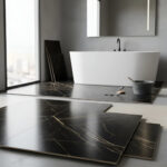 Imagen 5 de Porcelanico Importado Cedasa 56x113 [caja X 2,53m2] Marquinia Vetas Doradas