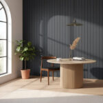 Imagen 5 de Interior Rev. Pared Linea Curly [1cm X 25cm X 2,85m] = 10 Un Dusty Gris Oscuro