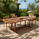 Imagen 9 de Mesa Fija Jardin Standart- 85x107x214cm Teca/ Angelin Natural Laqueado